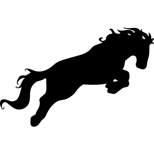 Horse attacking motion silhouette